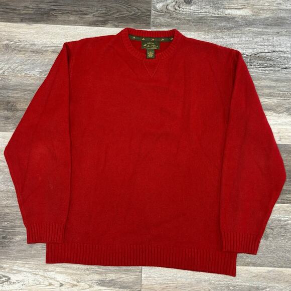 Orvis Signature Collection Red Mens XL Lambswool Cashmere Crewneck Sweater - Picture 1 of 10